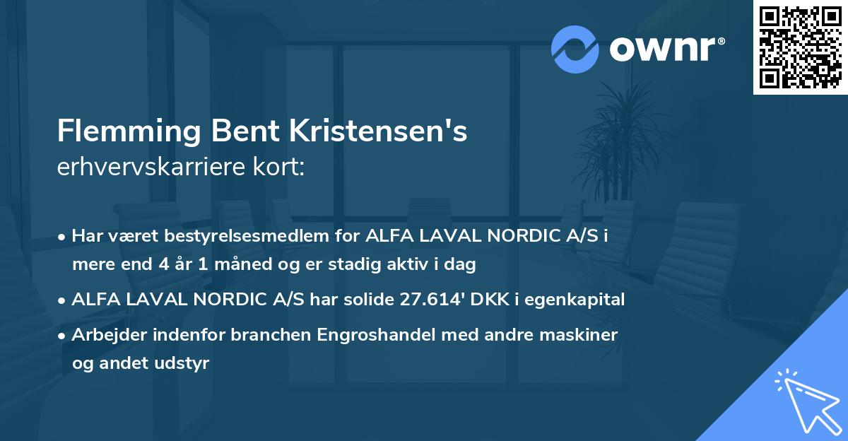 Flemming Bent Kristensen's erhvervskarriere kort