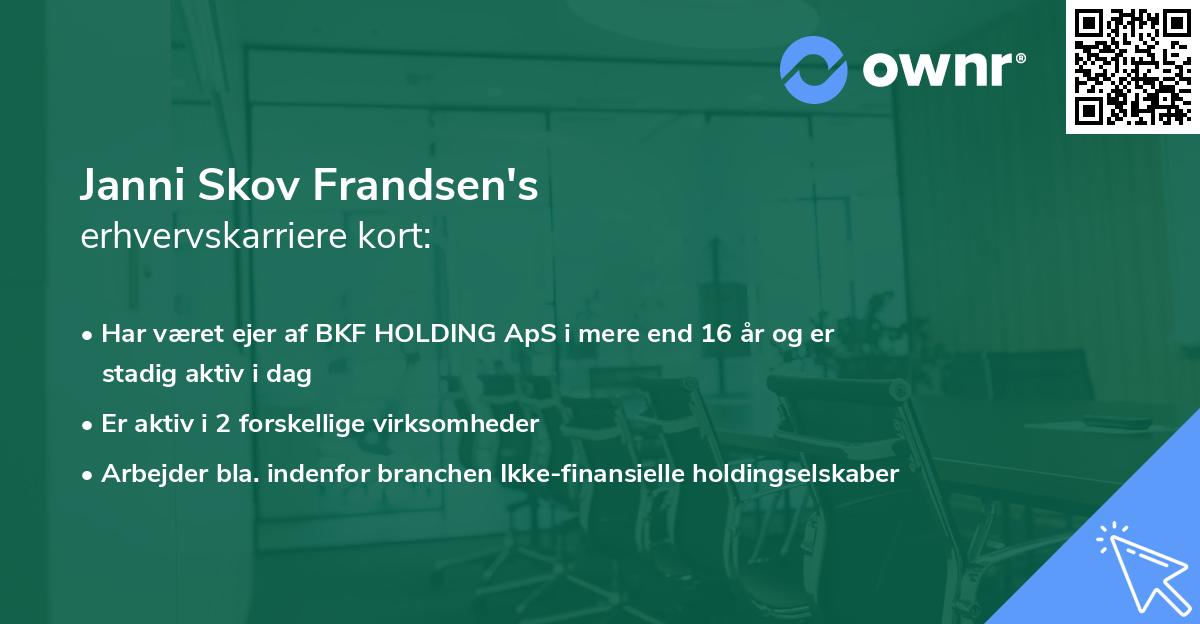 Janni Skov Frandsen's erhvervskarriere kort