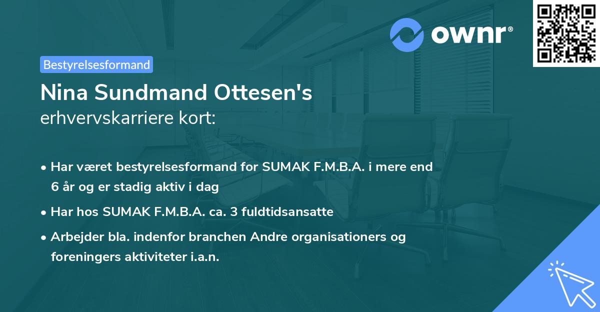 Nina Sundmand Ottesen's erhvervskarriere kort
