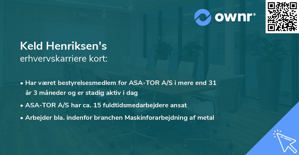 Keld Henriksen's erhvervskarriere kort