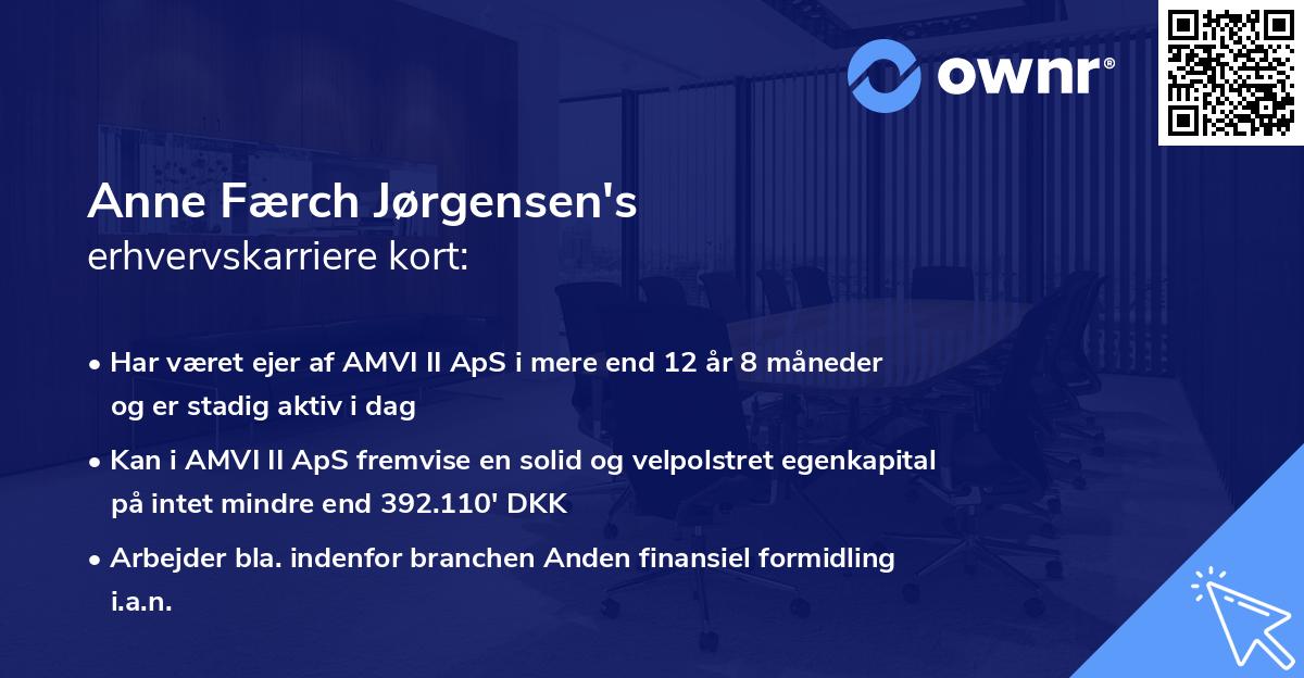 Anne Færch Jørgensen's erhvervskarriere kort