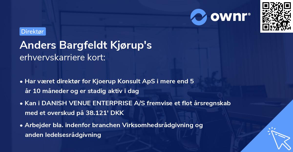 Anders Bargfeldt Kjørup's erhvervskarriere kort