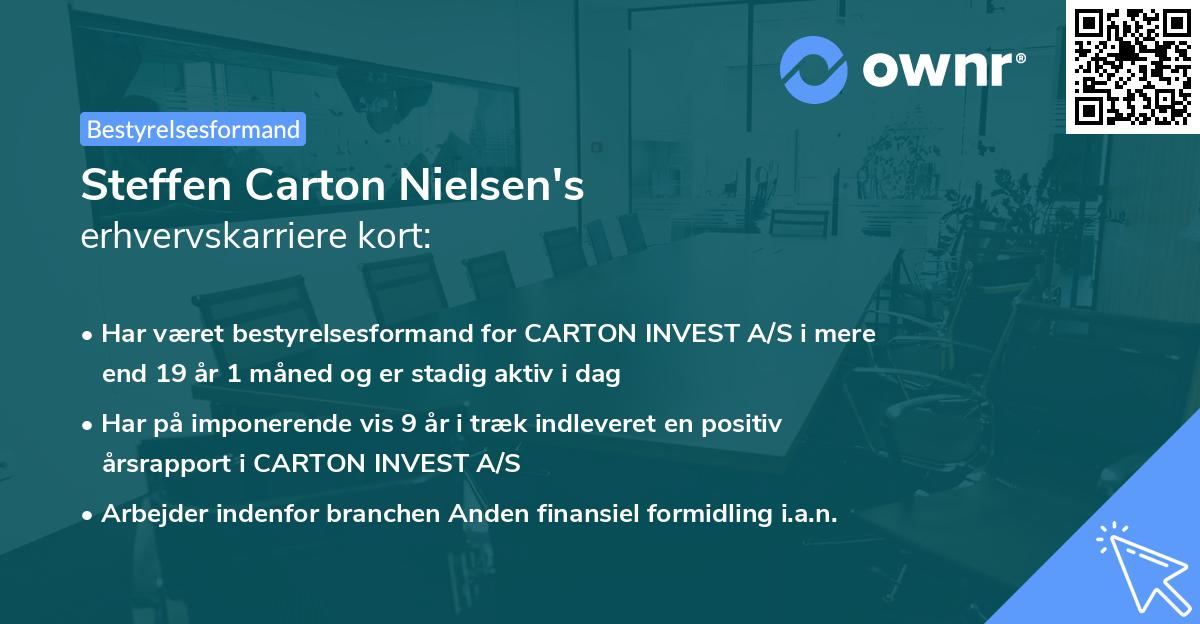 Steffen Carton Nielsen's erhvervskarriere kort