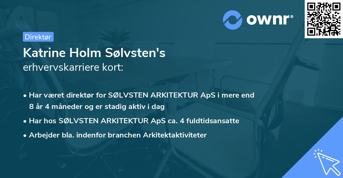 Katrine Holm Sølvsten's erhvervskarriere kort