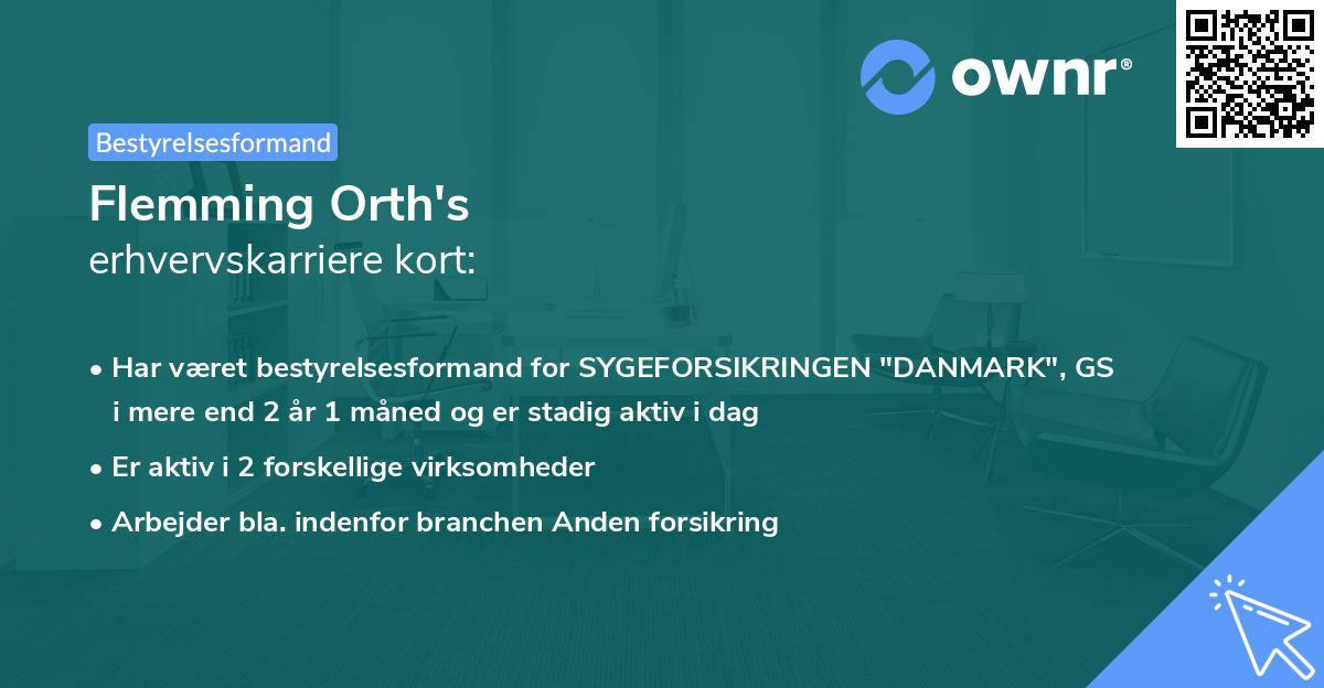 Flemming Orth's erhvervskarriere kort