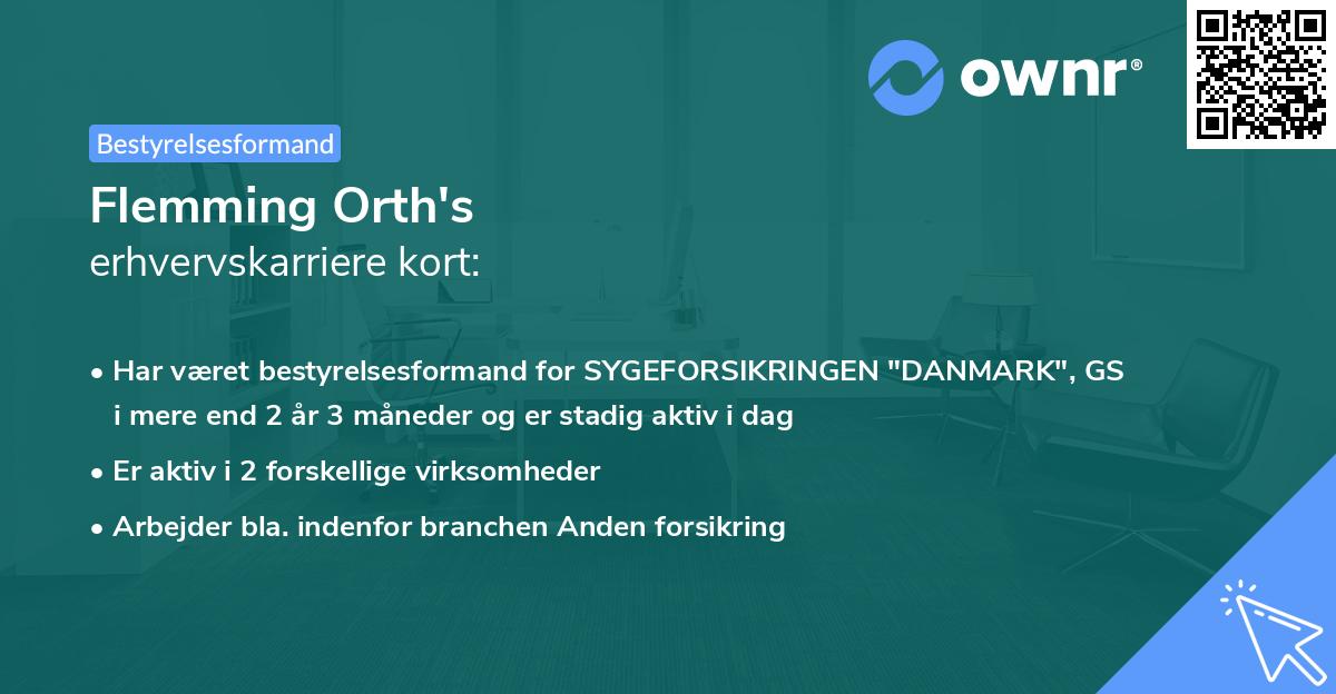Flemming Orth's erhvervskarriere kort
