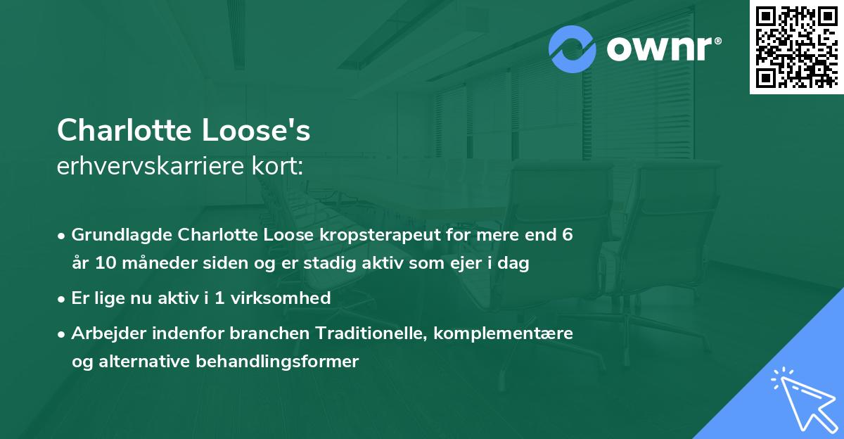 Charlotte Loose's erhvervskarriere kort