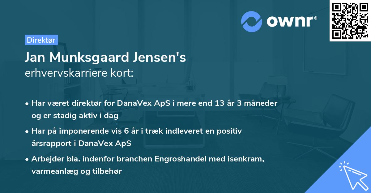 Jan Munksgaard Jensen's erhvervskarriere kort