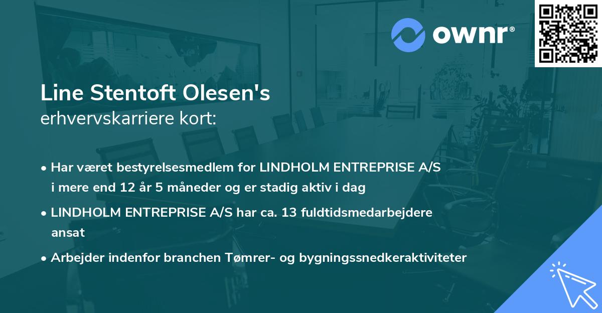 Line Stentoft Olesen's erhvervskarriere kort