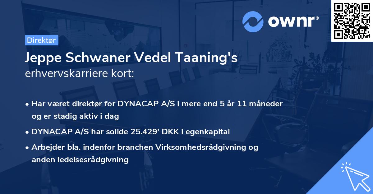 Jeppe Schwaner Vedel Taaning's erhvervskarriere kort