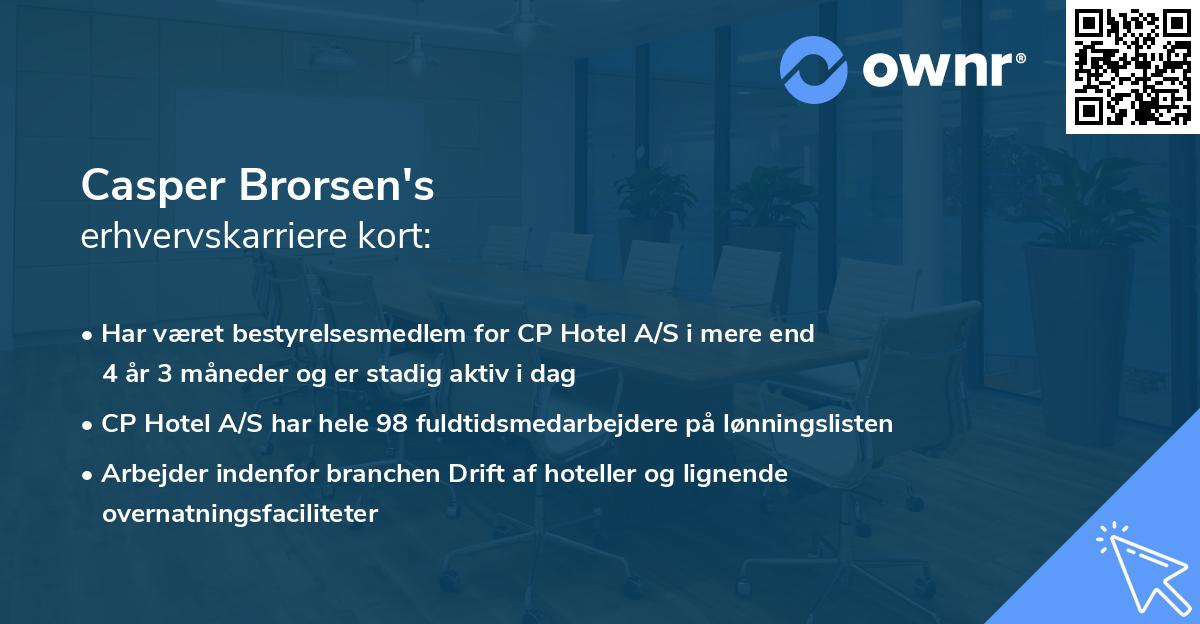 Casper Brorsen's erhvervskarriere kort