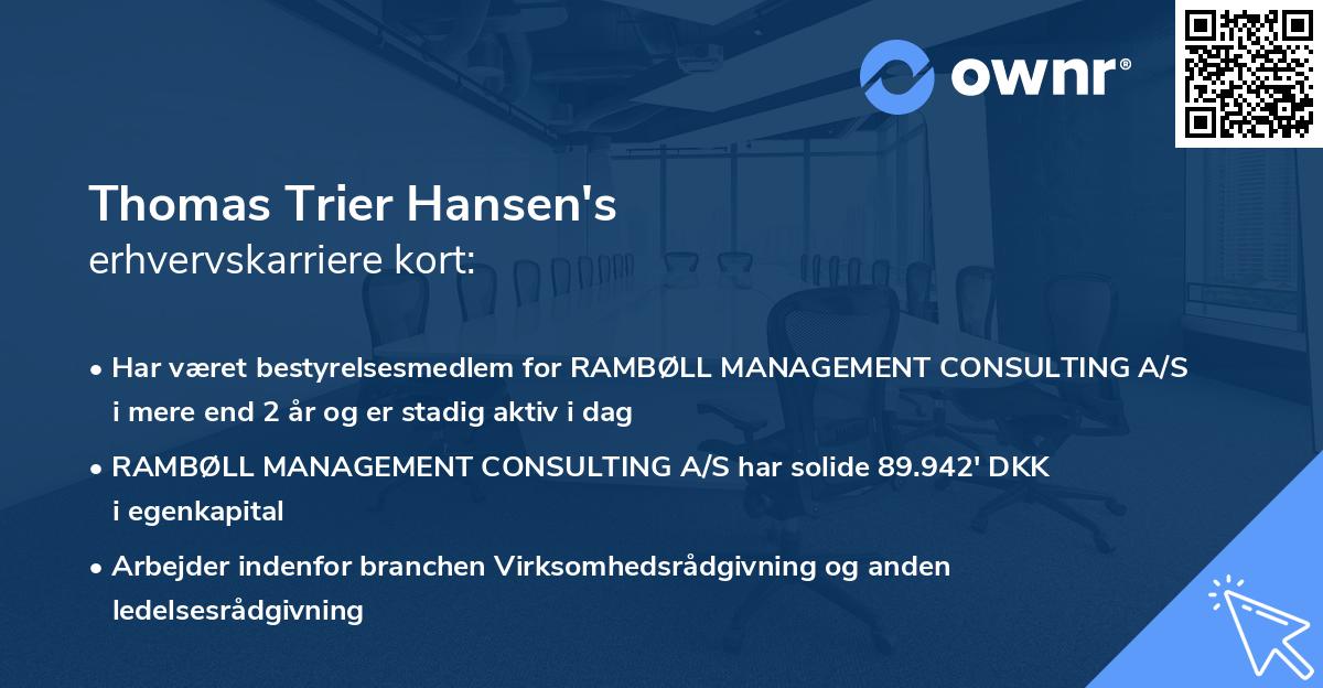 Thomas Trier Hansen's erhvervskarriere kort