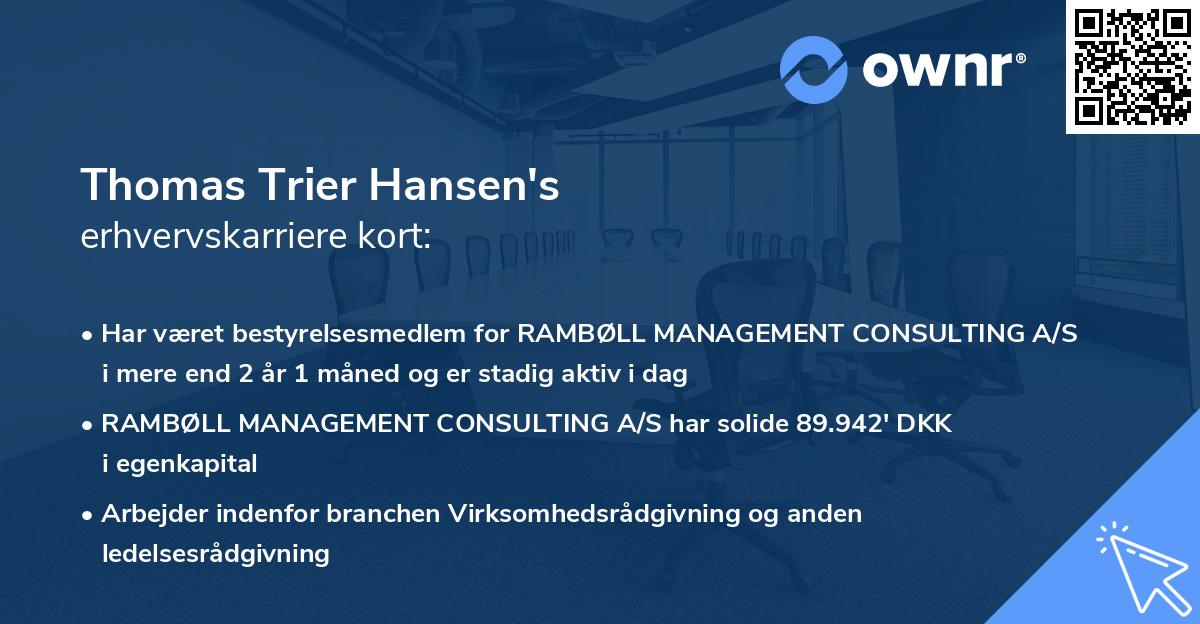 Thomas Trier Hansen's erhvervskarriere kort
