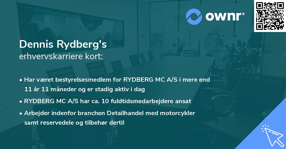 Dennis Rydberg's erhvervskarriere kort