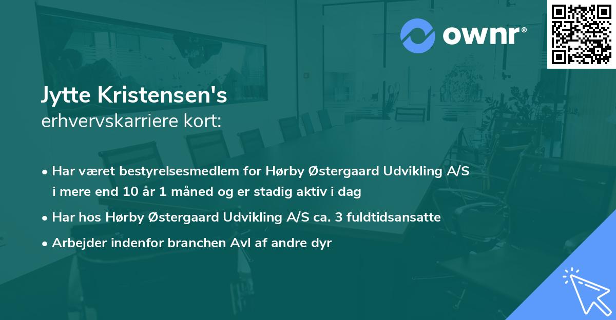 Jytte Kristensen's erhvervskarriere kort