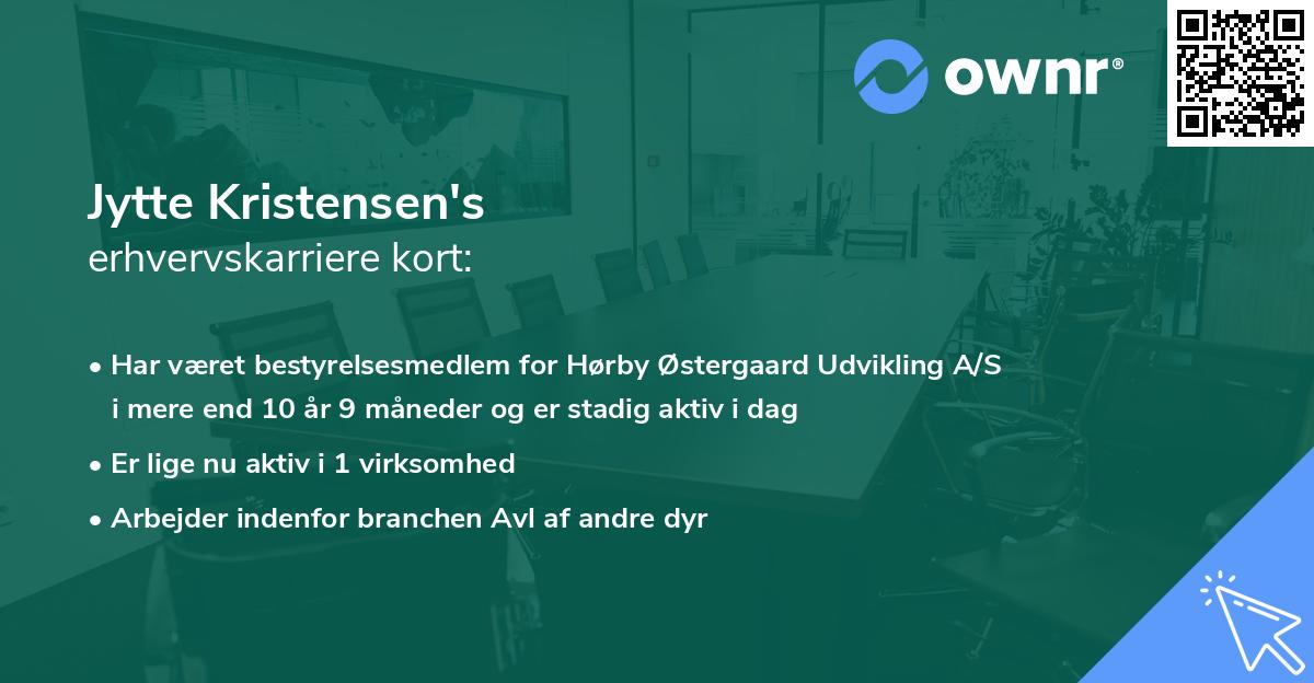 Jytte Kristensen's erhvervskarriere kort