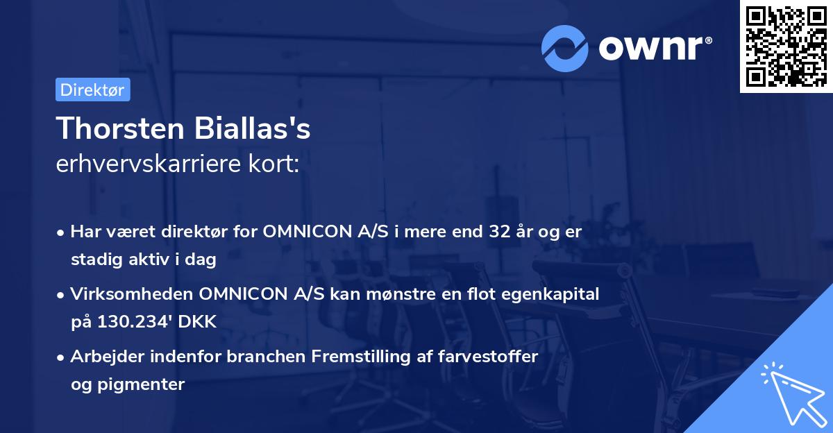 Thorsten Biallas's erhvervskarriere kort