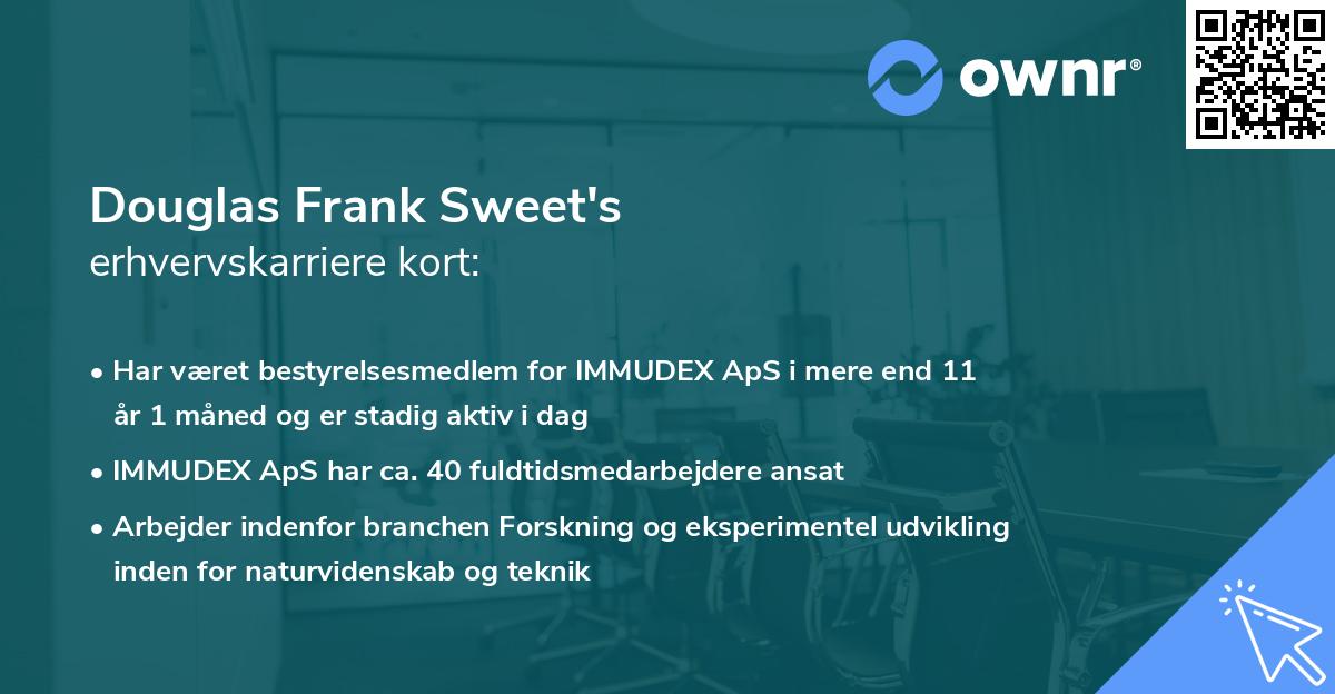 Douglas Frank Sweet's erhvervskarriere kort