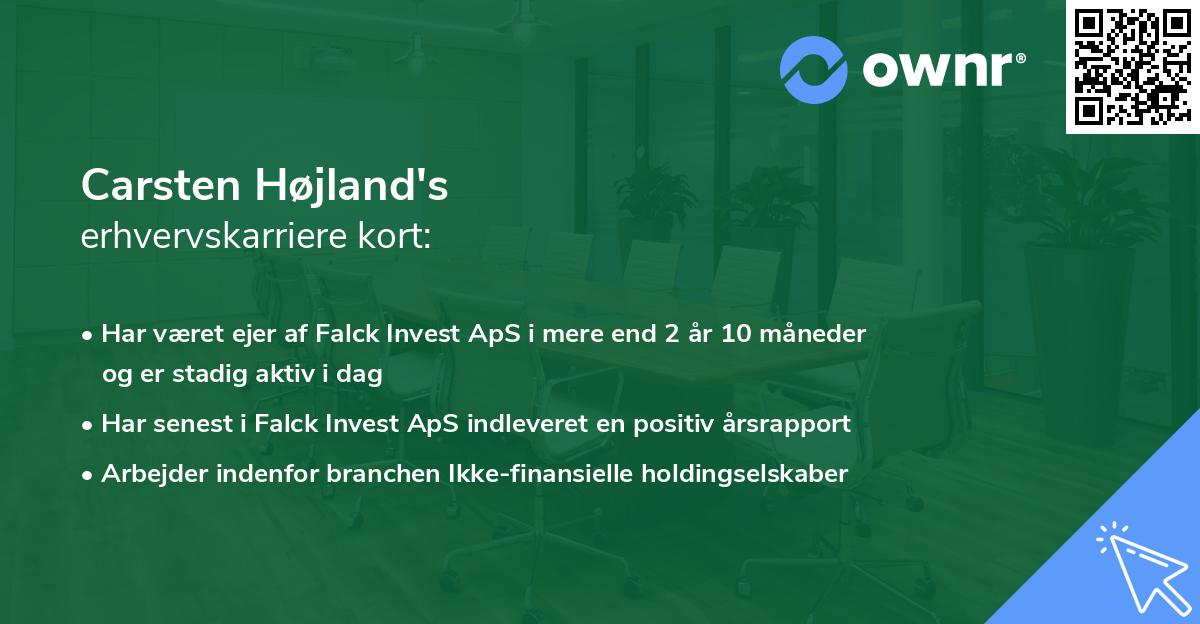 Carsten Højland's erhvervskarriere kort