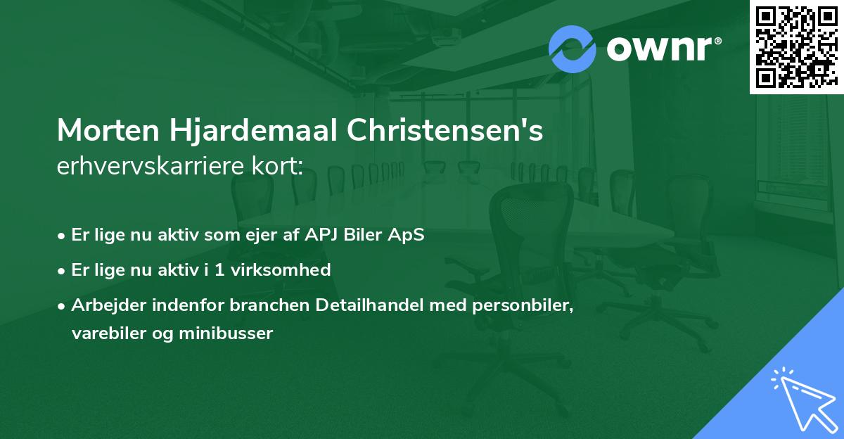Morten Hjardemaal Christensen's erhvervskarriere kort