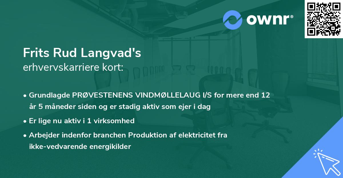 Frits Rud Langvad's erhvervskarriere kort