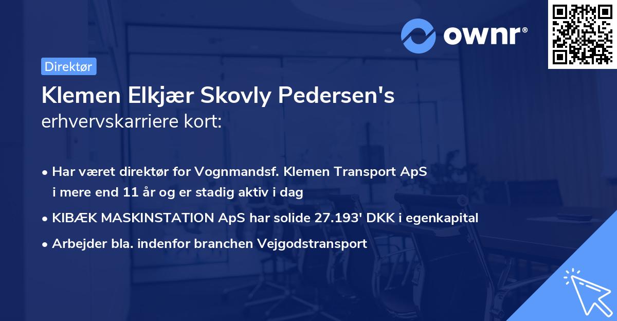 Klemen Elkjær Skovly Pedersen's erhvervskarriere kort