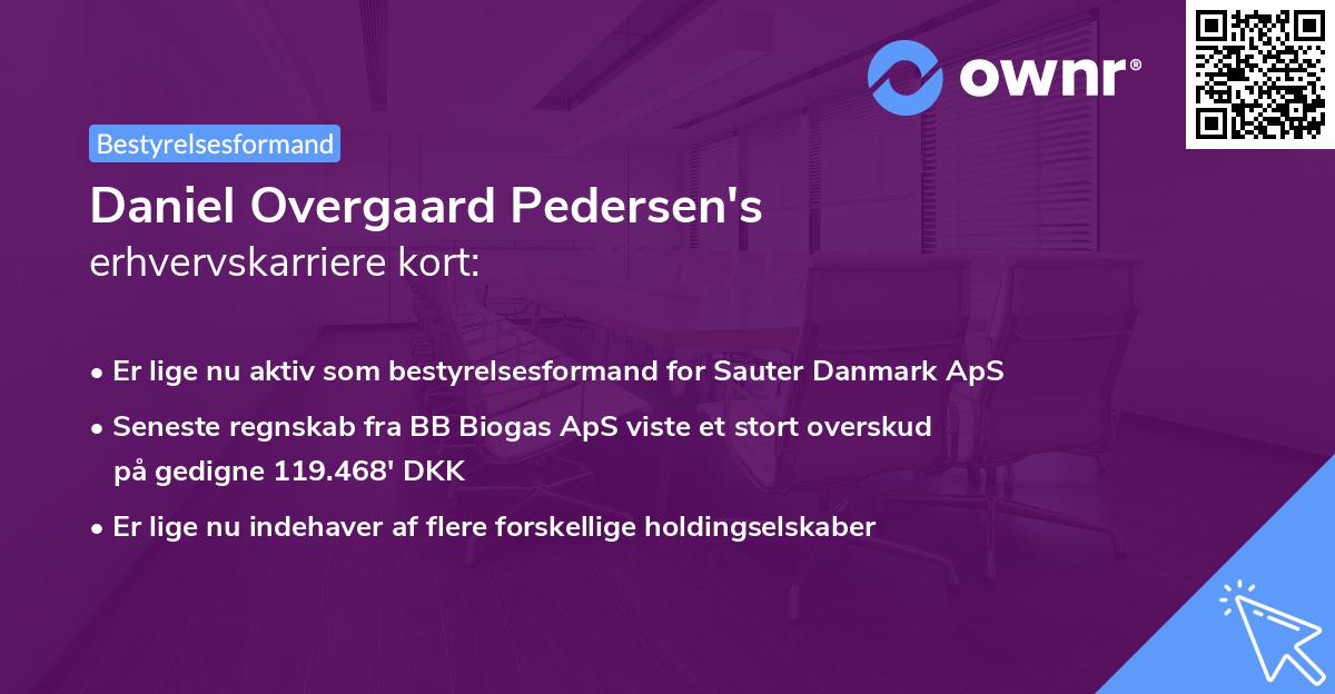 Daniel Overgaard Pedersen's erhvervskarriere kort