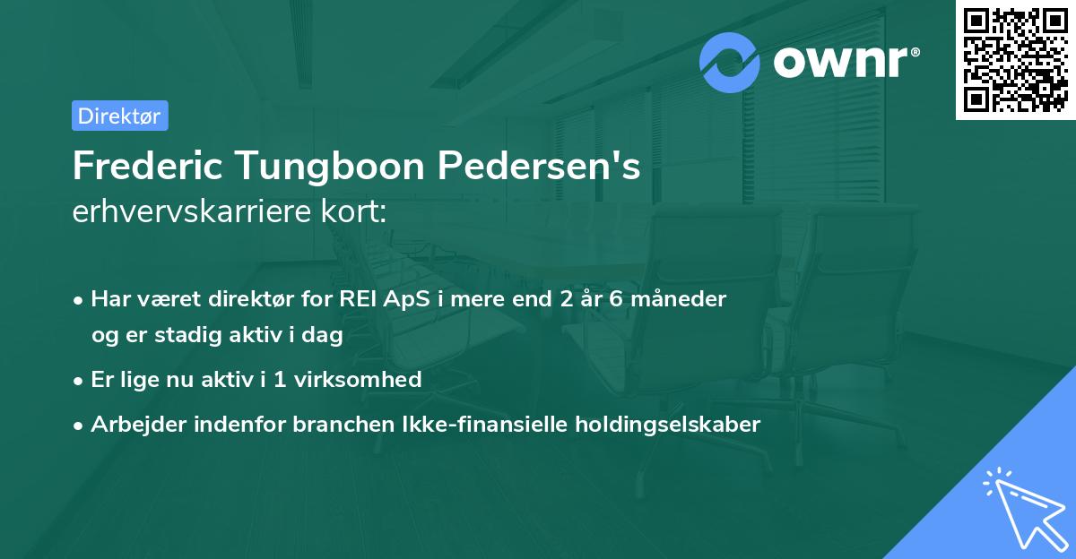 Frederic Tungboon Pedersen's erhvervskarriere kort