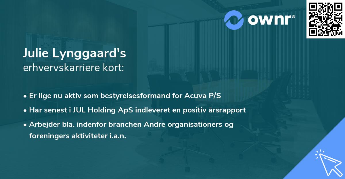 Julie Lynggaard's erhvervskarriere kort