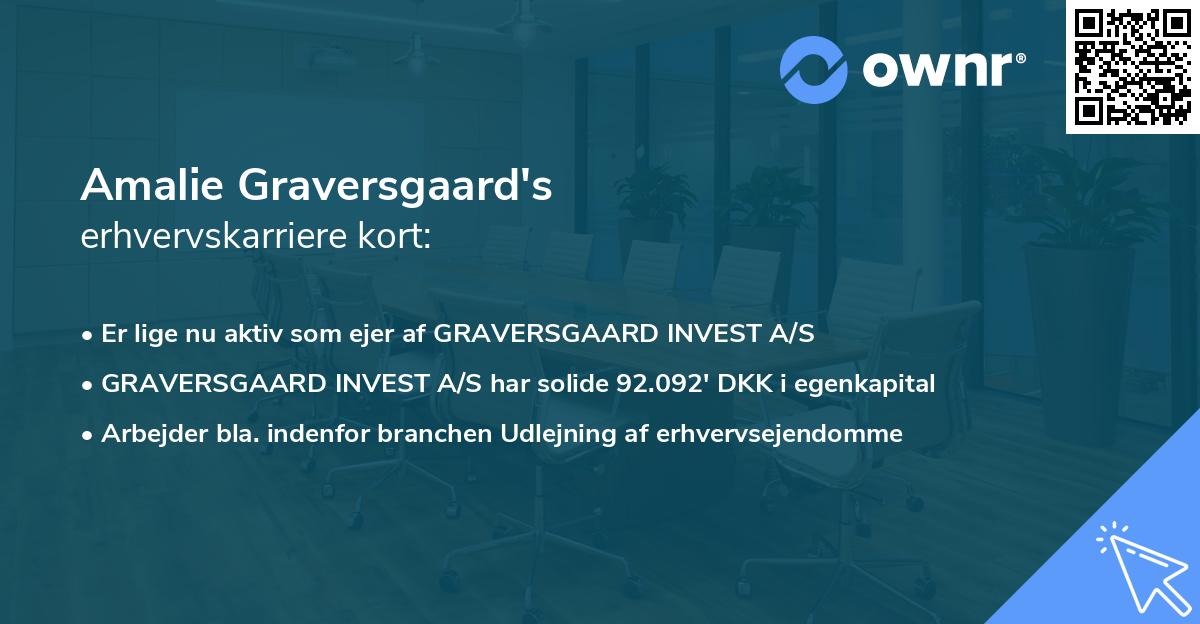 Amalie Graversgaard's erhvervskarriere kort