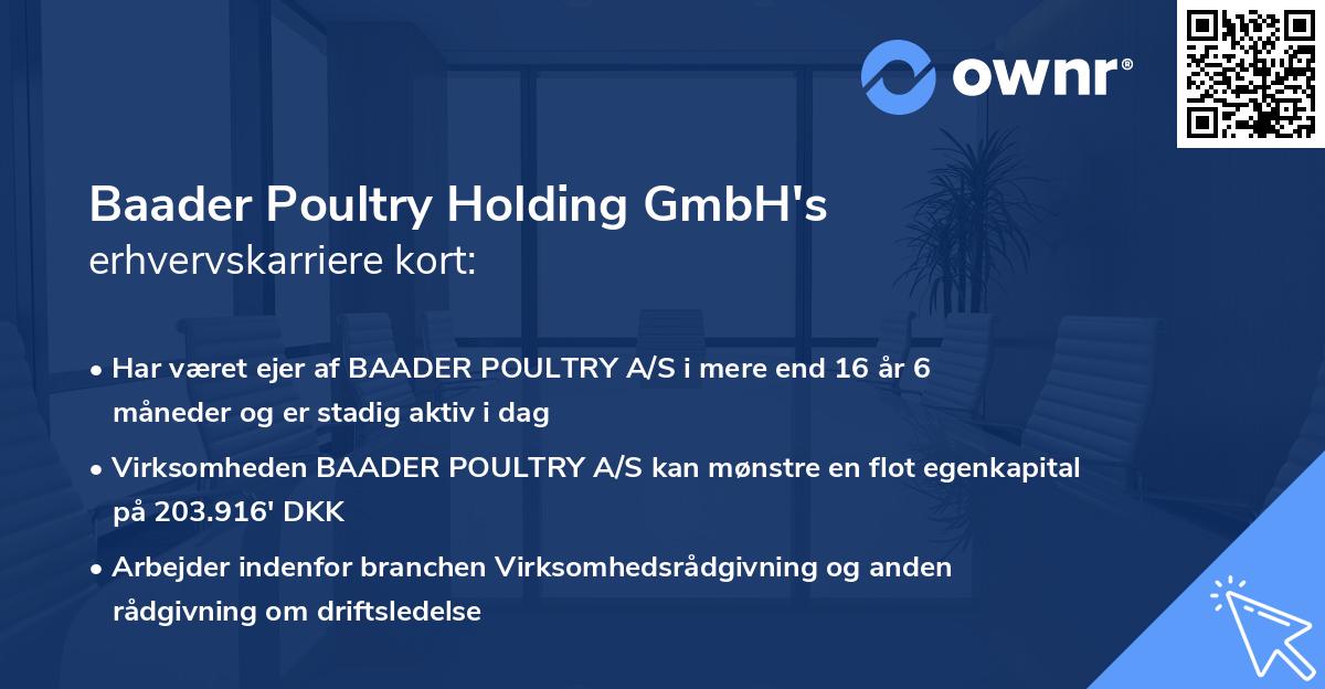 Baader Poultry Holding GmbH's erhvervskarriere kort