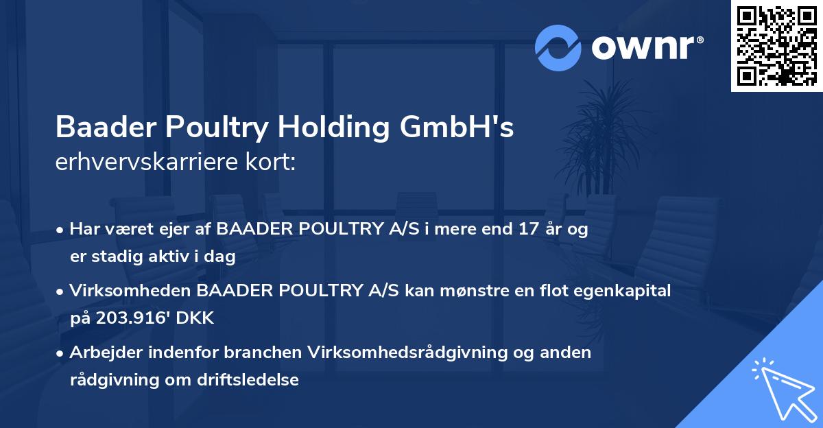 Baader Poultry Holding GmbH's erhvervskarriere kort