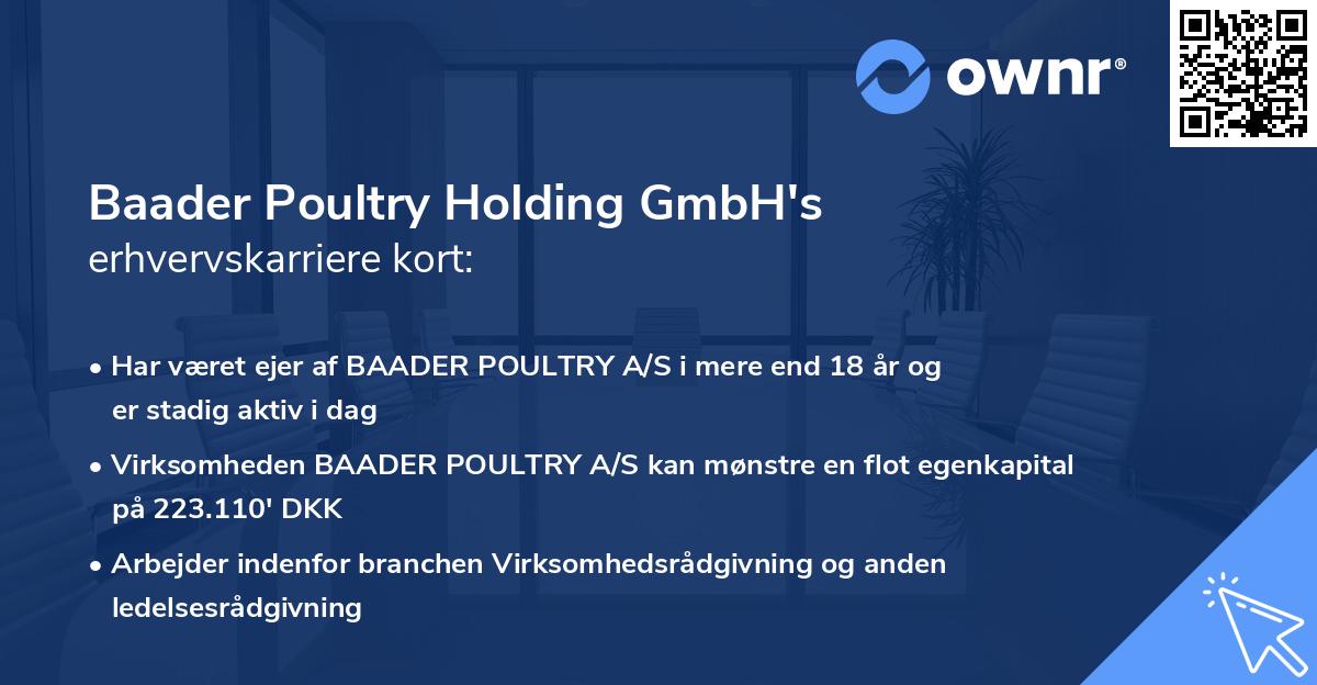Baader Poultry Holding GmbH's erhvervskarriere kort
