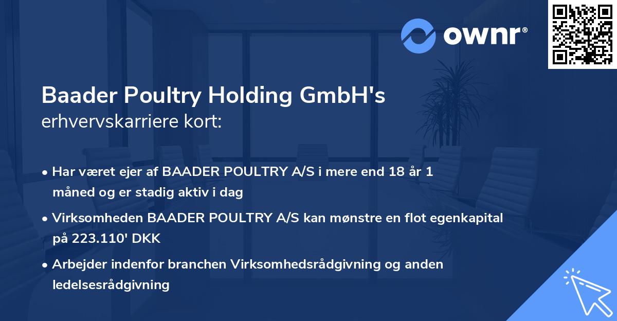 Baader Poultry Holding GmbH's erhvervskarriere kort