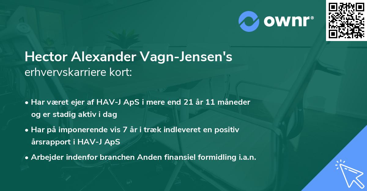 Hector Alexander Vagn-Jensen's erhvervskarriere kort