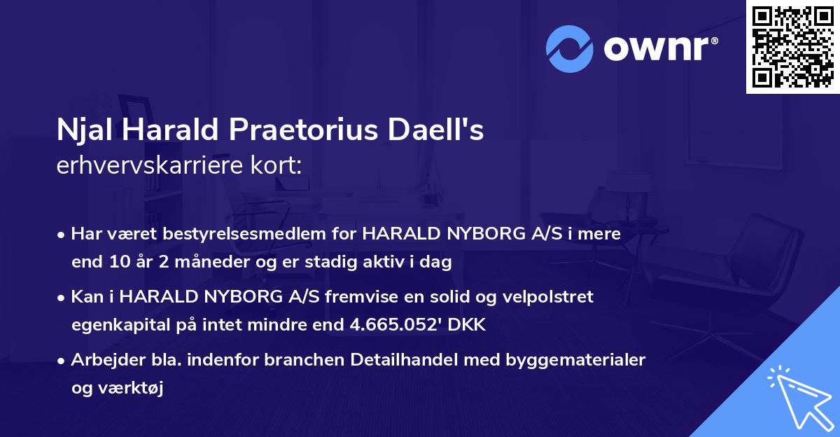 Njal Harald Praetorius Daell's erhvervskarriere kort