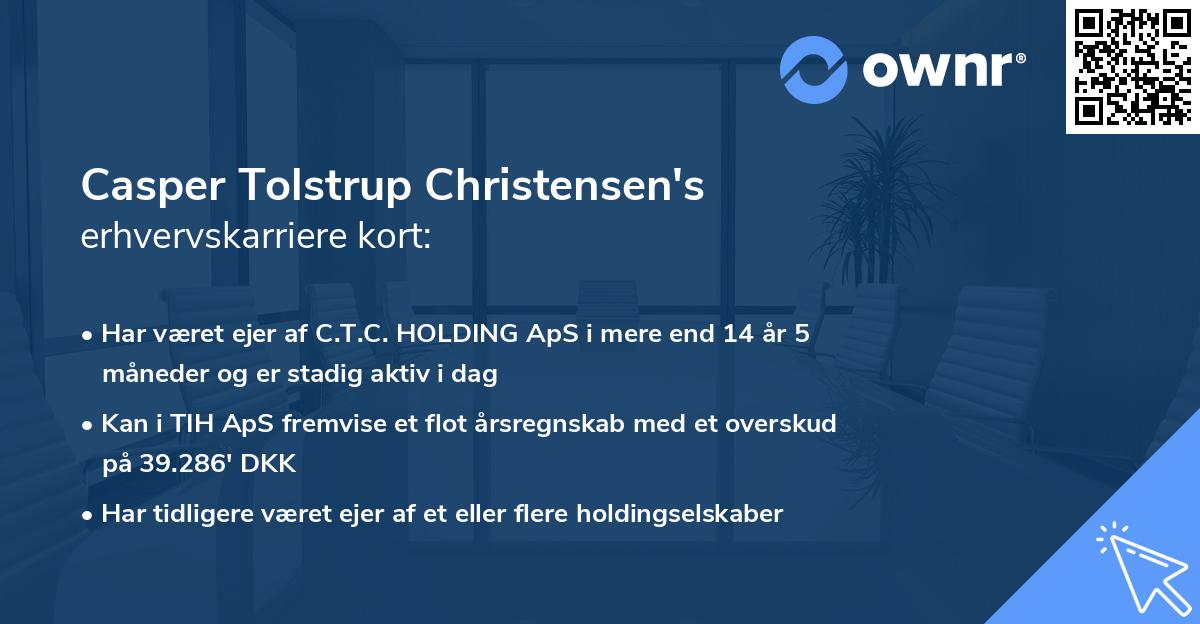 Casper Tolstrup Christensen's erhvervskarriere kort