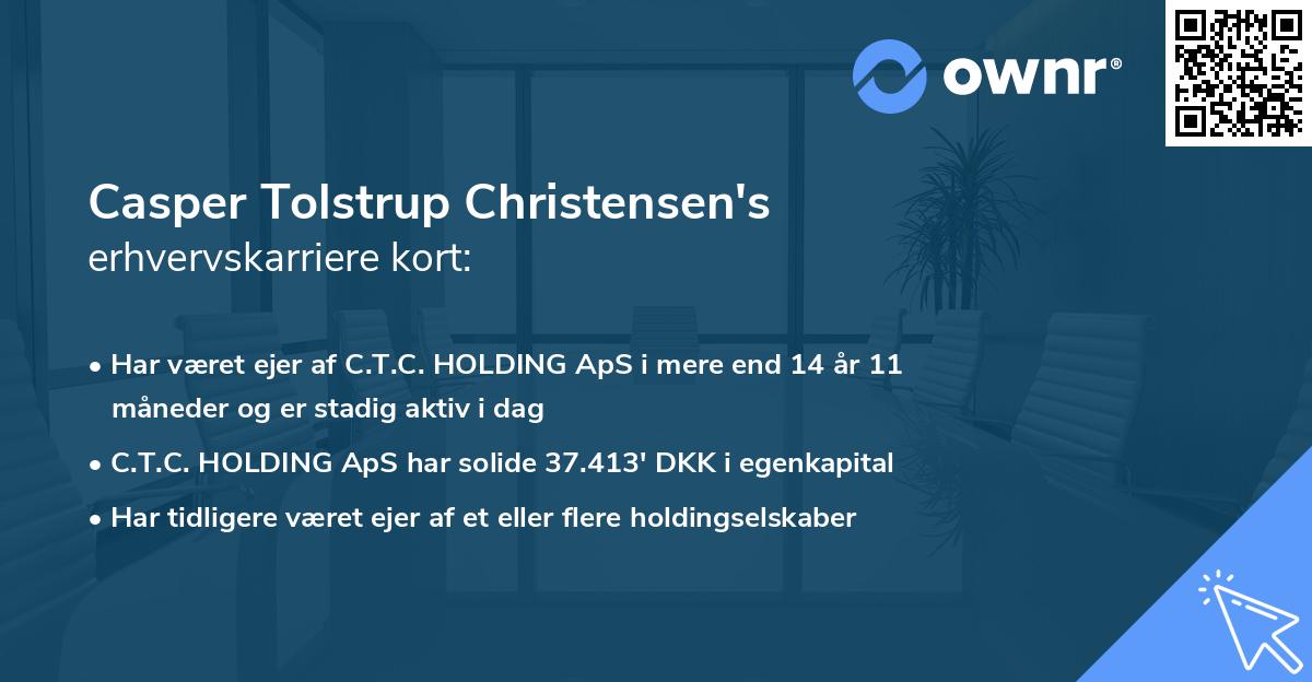 Casper Tolstrup Christensen's erhvervskarriere kort