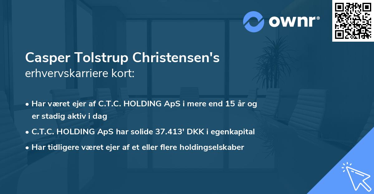 Casper Tolstrup Christensen's erhvervskarriere kort