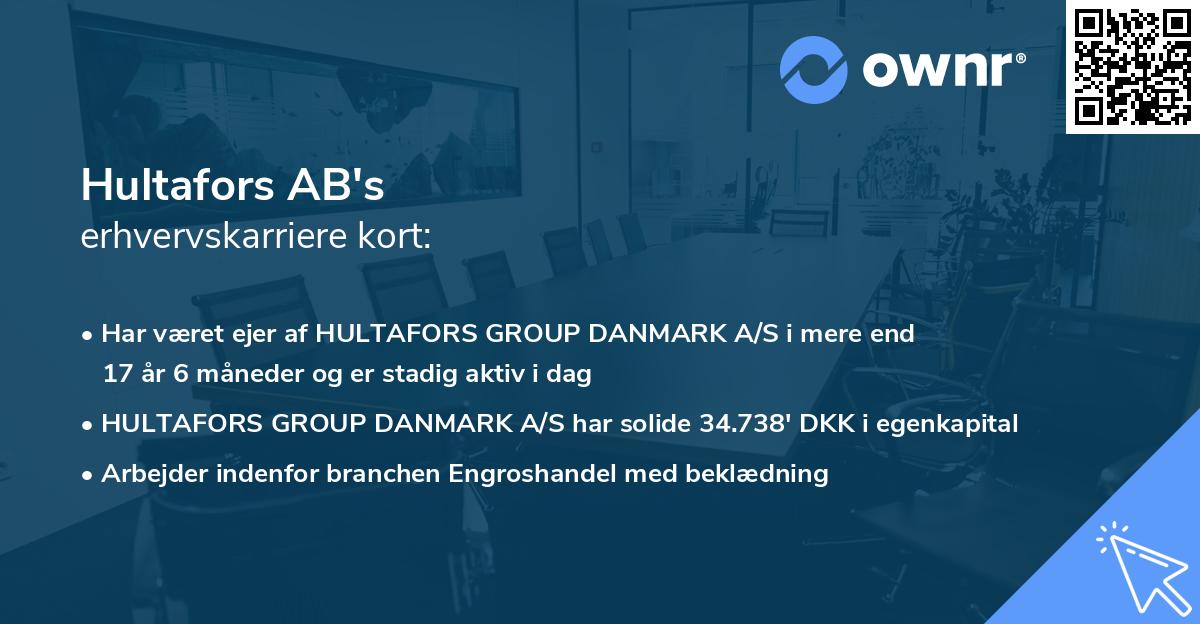 Hultafors AB's erhvervskarriere kort