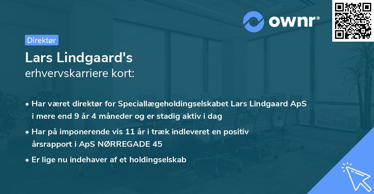 Lars Lindgaard's erhvervskarriere kort