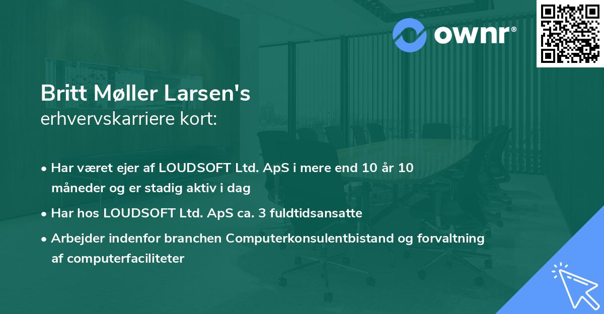 Britt Møller Larsen's erhvervskarriere kort