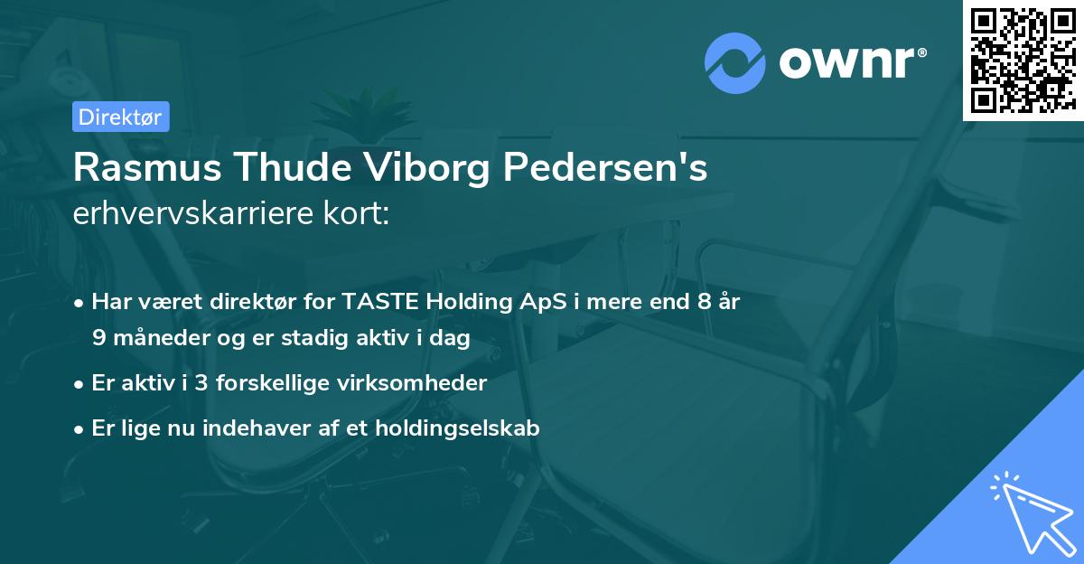 Rasmus Thude Viborg Pedersen's erhvervskarriere kort