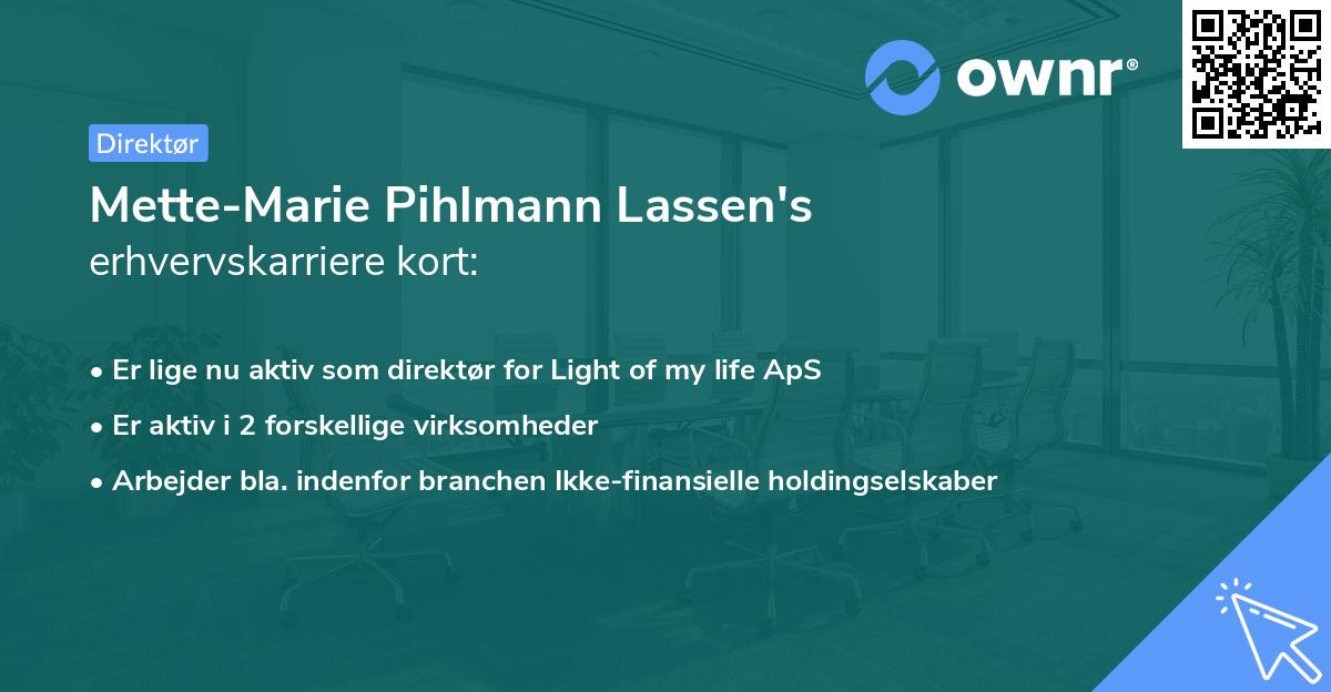 Mette-Marie Pihlmann Lassen's erhvervskarriere kort
