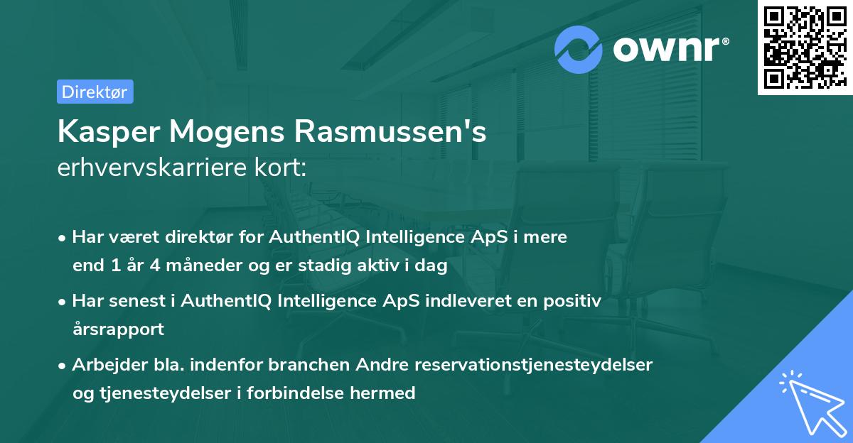 Kasper Mogens Rasmussen's erhvervskarriere kort