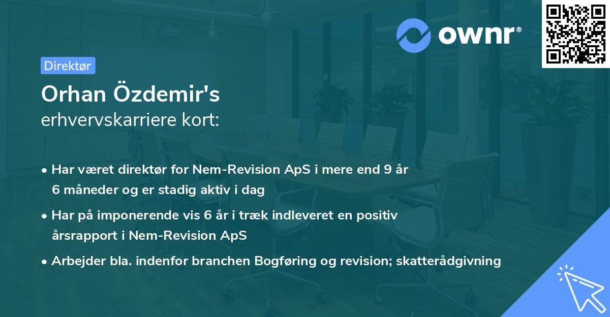 Orhan Özdemir's erhvervskarriere kort