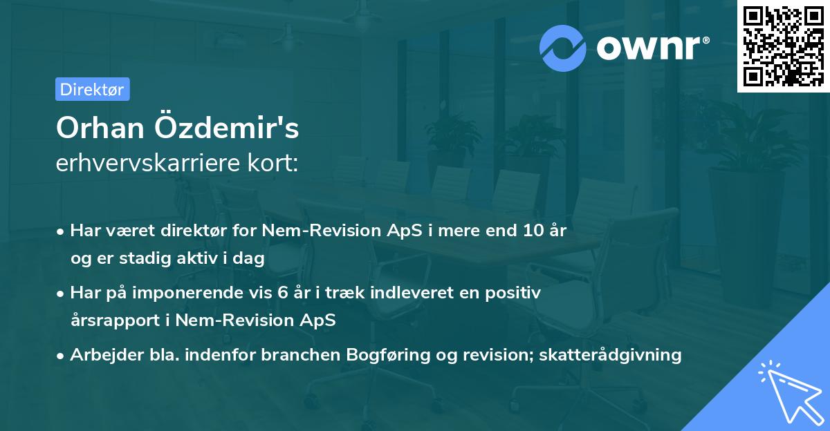 Orhan Özdemir's erhvervskarriere kort