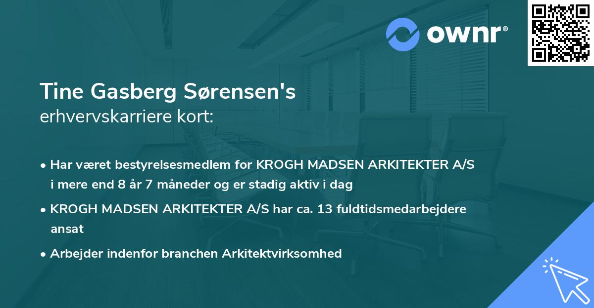 Tine Gasberg Sørensen's erhvervskarriere kort