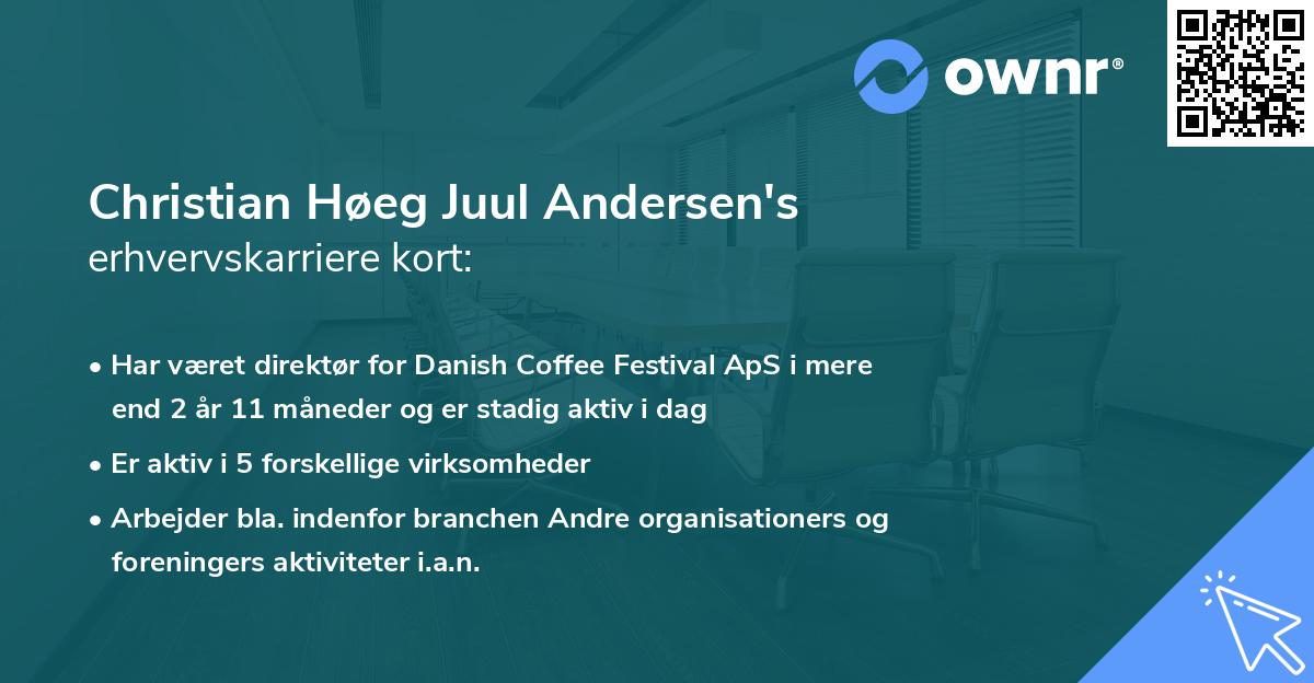 Christian Høeg Juul Andersen's erhvervskarriere kort