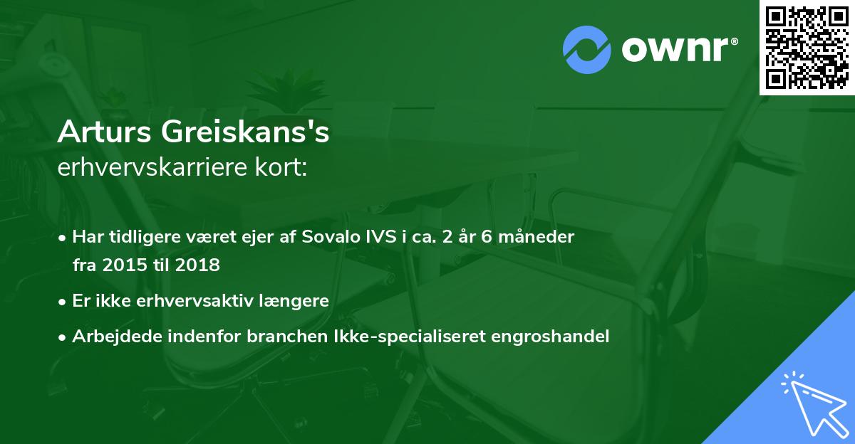 Arturs Greiskans's erhvervskarriere kort